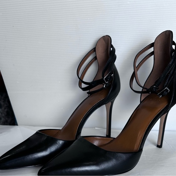 Halston LONDON Womens Sz 9M BLACK SHEEP NAPPALeather STILETO High Heel Ankle Str - Picture 3 of 14